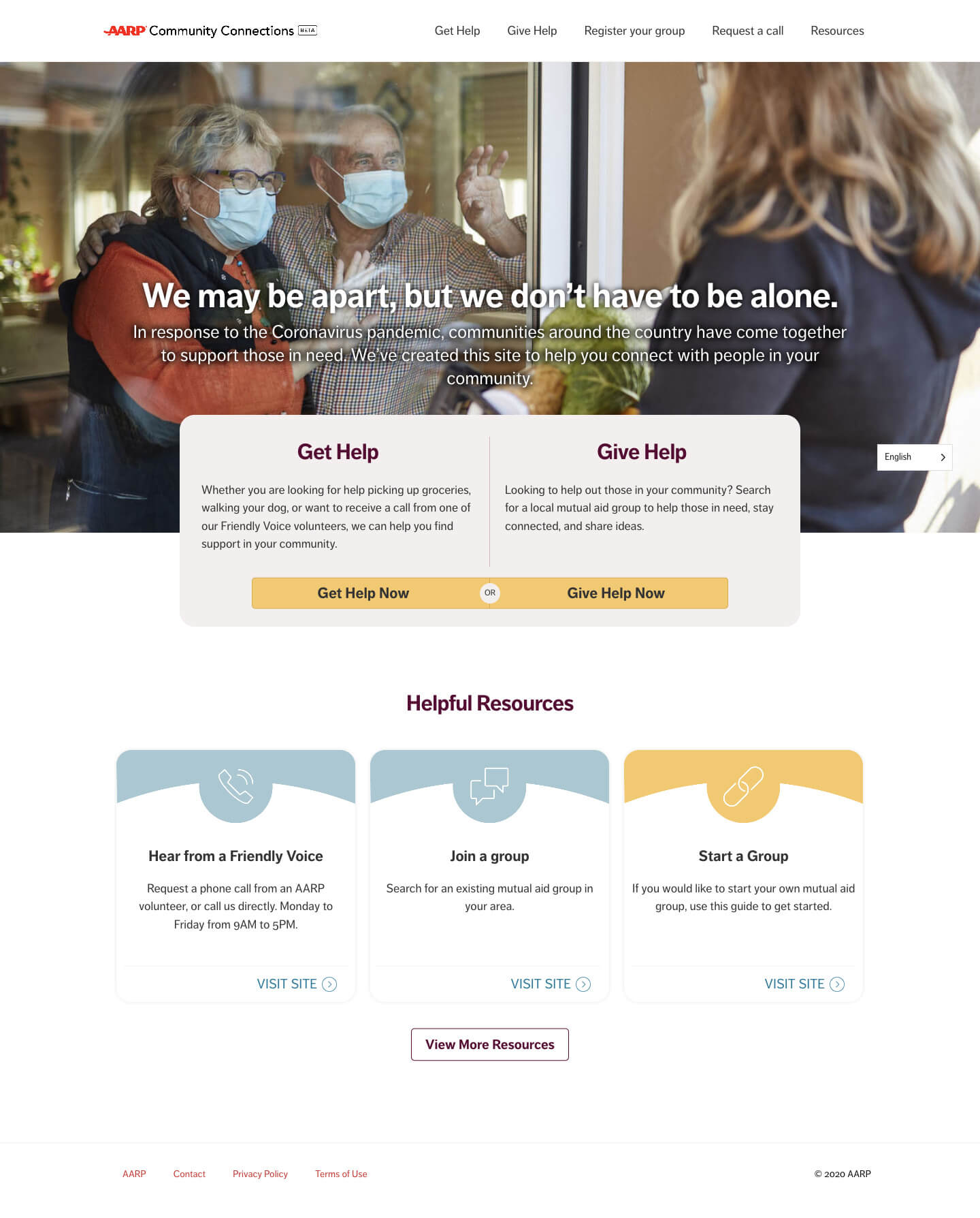 Homepage for AARP Community Connections